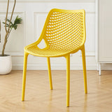 Chic Stackable Mesh Curved Back Polymer Dining Chair Image - 13