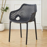 Chic Stackable Mesh Curved Back Polymer Dining Chair Image - 19