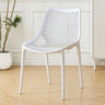 Chic Stackable Mesh Curved Back Polymer Dining Chair Image - 3