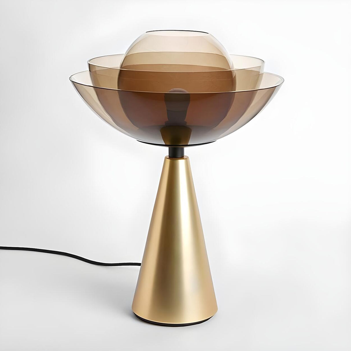 Chic Stylish Multi-Layer Glass Shade Cone Table Lamp Image - 7