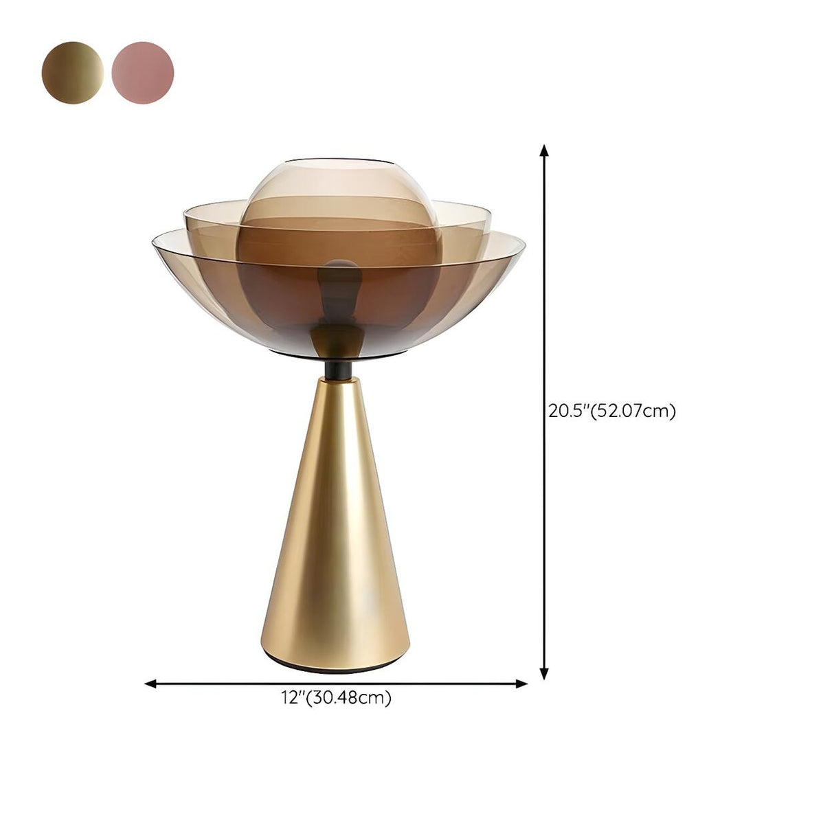 Chic Stylish Multi-Layer Glass Shade Cone Table Lamp 