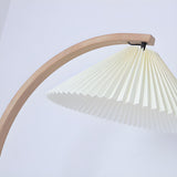 Chic White Cone and Curved Wooden LED Floor Lamp Image - 4