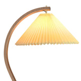 Chic White Cone and Curved Wooden LED Floor Lamp Image - 6