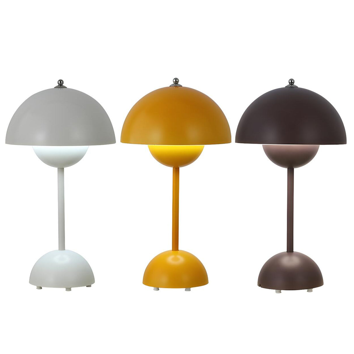 Chic Yellow Dome Geometric Table Lamp with Touch Switch Image - 5