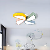 Child Bedroom Colorful Pinwheel LED Flush Mount Light Image - 4