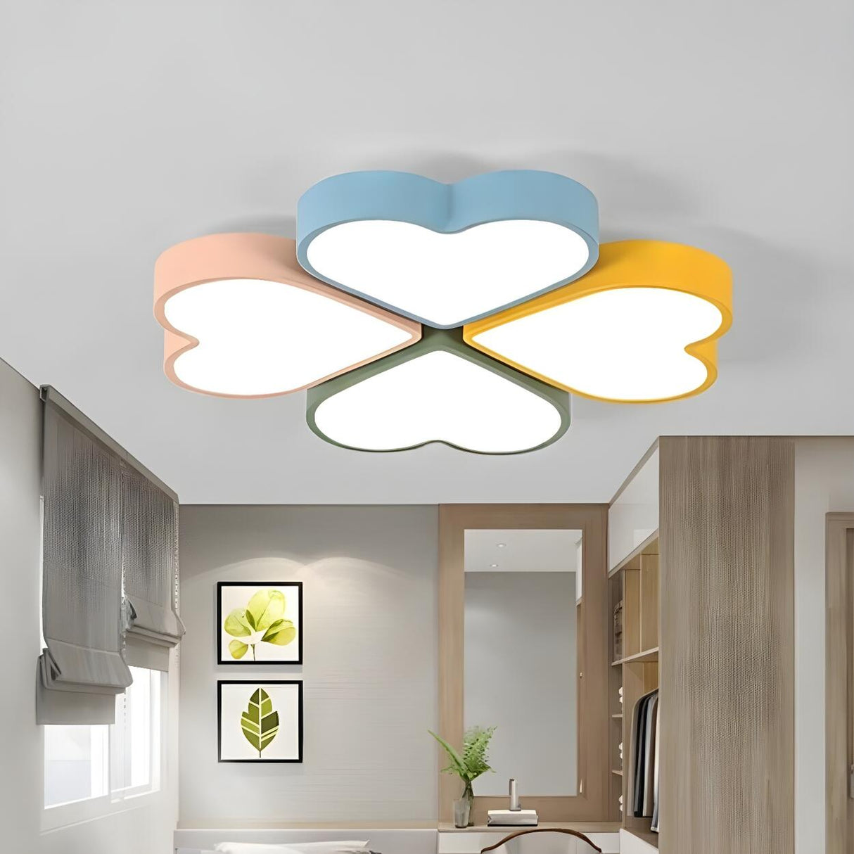 Child Bedroom Colorful Pinwheel LED Flush Mount Light Image - 6