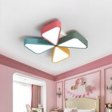 Child Bedroom Colorful Pinwheel LED Flush Mount Light Image - 7