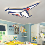 Child Bedroom Pointed Airplane LED Flush Mount Light Image - 1