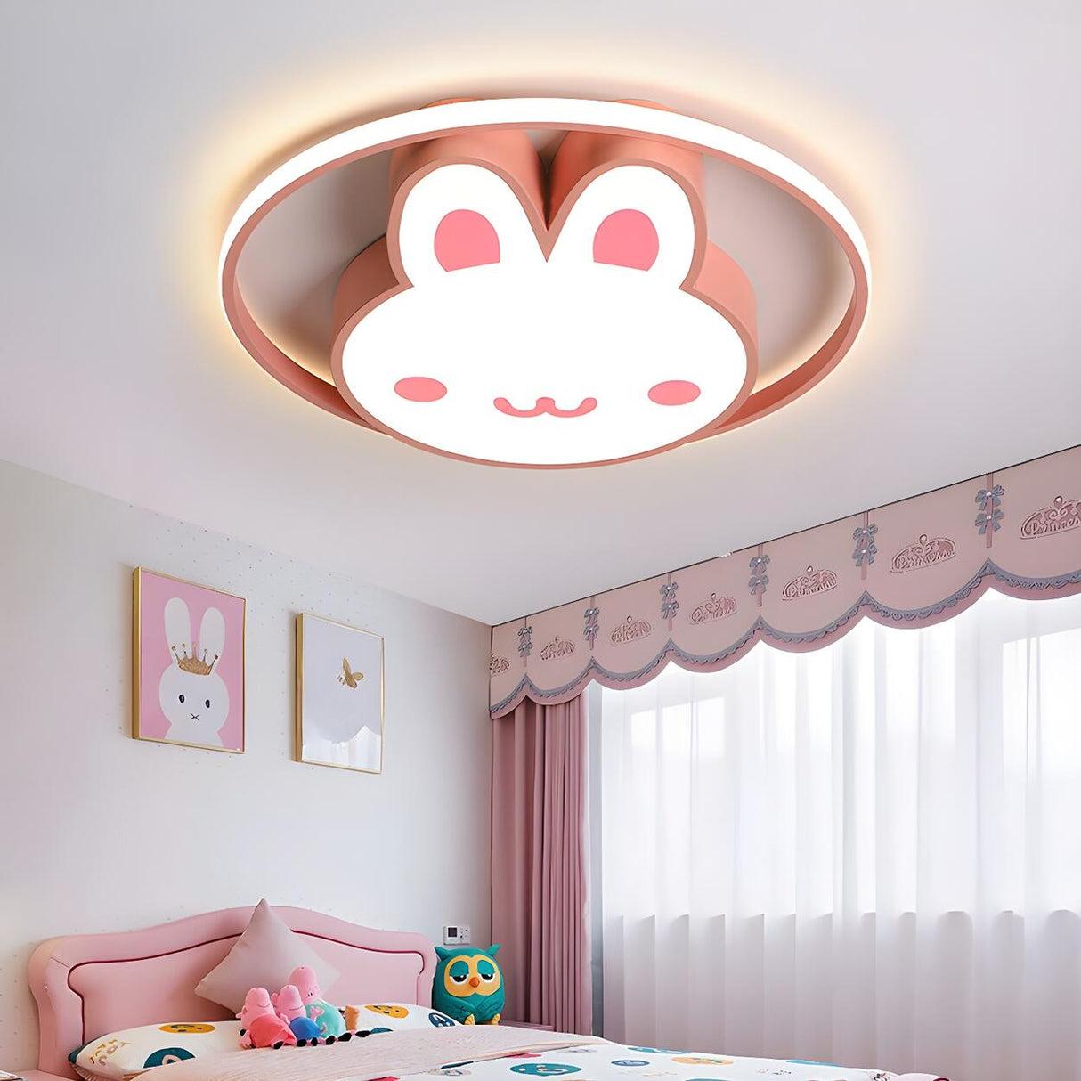 Child Room Adorable Whale LED Flush Mount Ceiling Light Image - 2