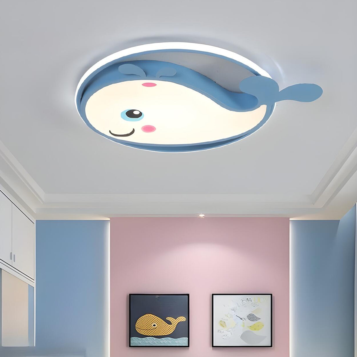 Child Room Adorable Whale LED Flush Mount Ceiling Light Image - 7