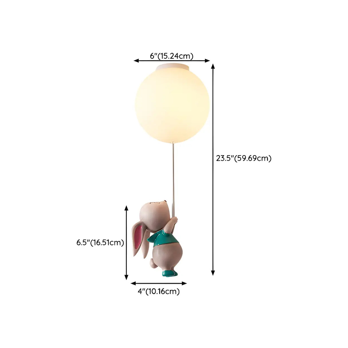 Child Room Balloon Airplane Flush Mount Ceiling Light 