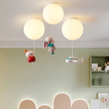 Child Room Balloon Airplane Flush Mount Ceiling Light Image - 3