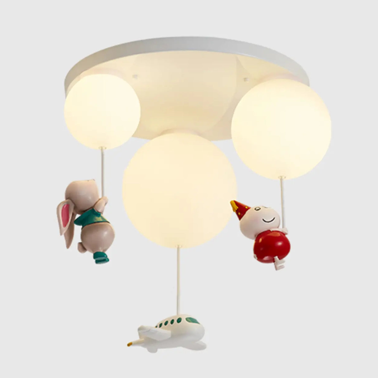 Child Room Balloon Airplane Flush Mount Ceiling Light Image - 8