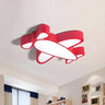 Child Room Blue Cartoon Airplane LED Flush Mount Light Image - 8