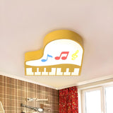 Child Room Blue Piano-Shaped LED Flush Mount Light Image - 6