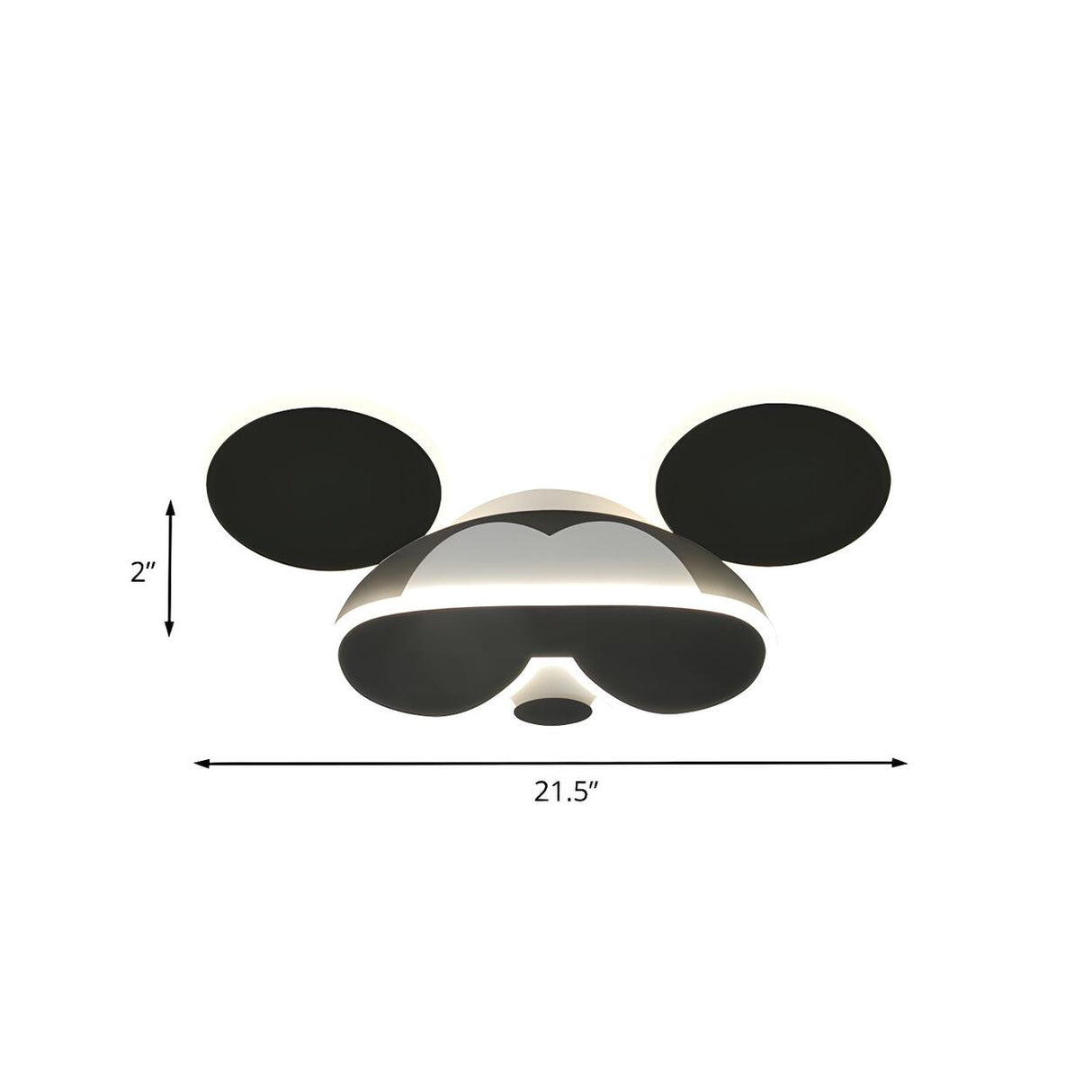 Child Room Cartoon Black Mouse LED Flush Mount Light Image - 4