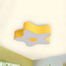 Child Room Cartoon Yellow Star Flush Mount Ceiling Lamp Image - 1