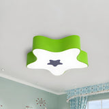 Child Room Cartoon Yellow Star Flush Mount Ceiling Lamp Image - 11