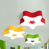 Child Room Cartoon Yellow Star Flush Mount Ceiling Lamp Image - 7