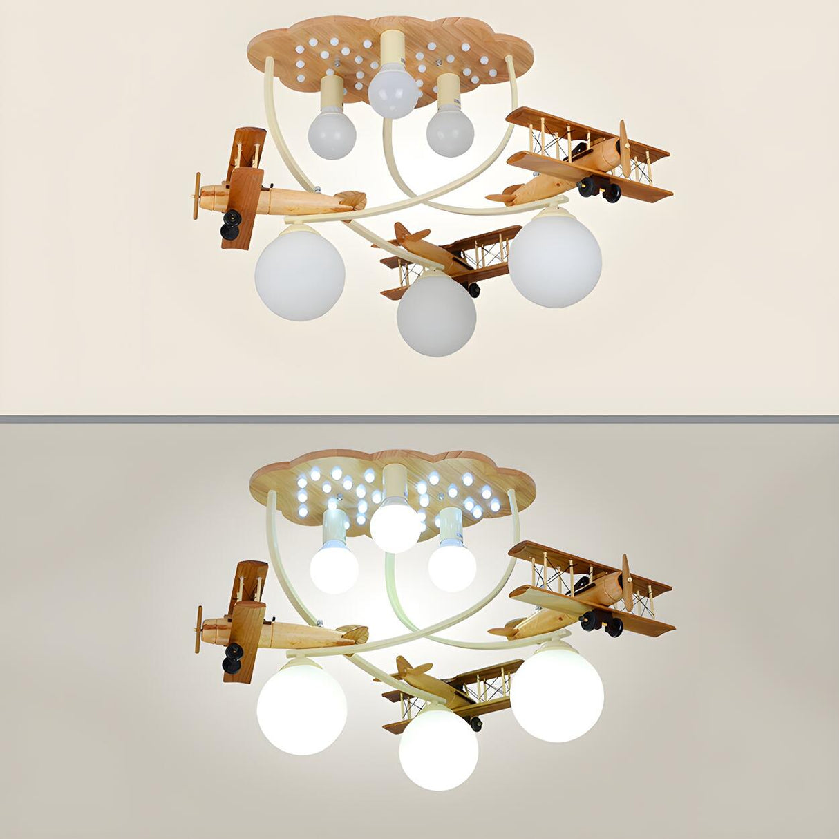 Child Room Cloud Glider LED Semi-Flush Mount Light Image - 10