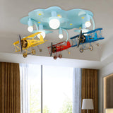 Child Room Cloud Glider LED Semi-Flush Mount Light Image - 2