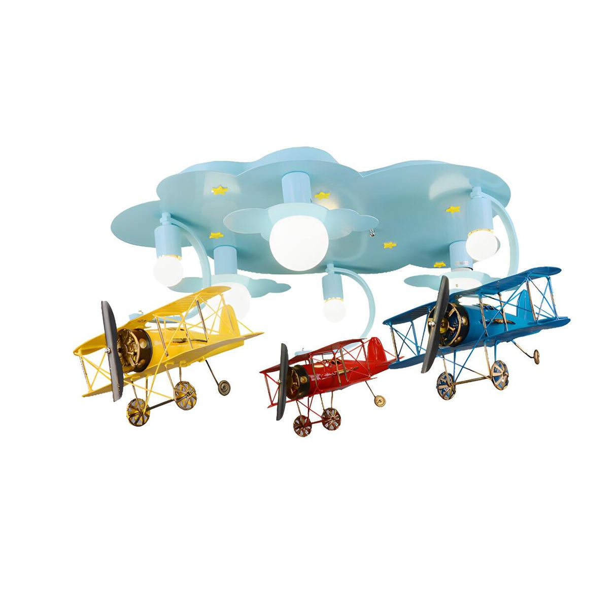 Child Room Cloud Glider LED Semi-Flush Mount Light Image - 3