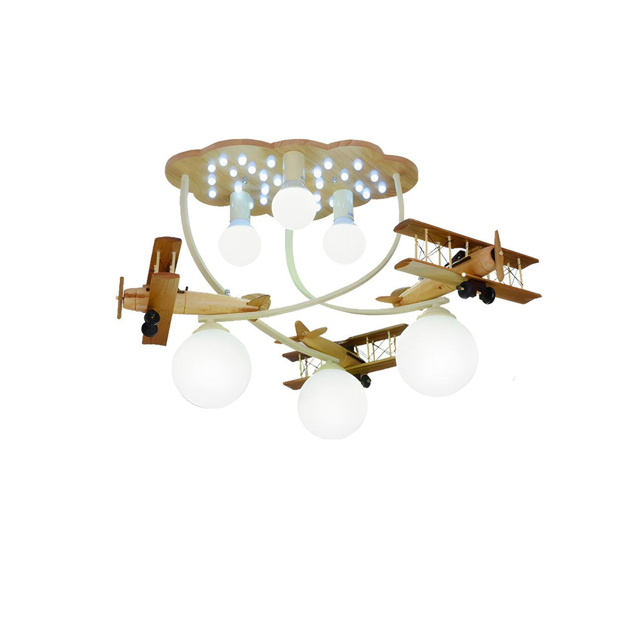 Child Room Cloud Glider LED Semi-Flush Mount Light Image - 7