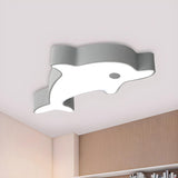 Child Room Green Dolphin LED Flush Mount Ceiling Light Image - 10