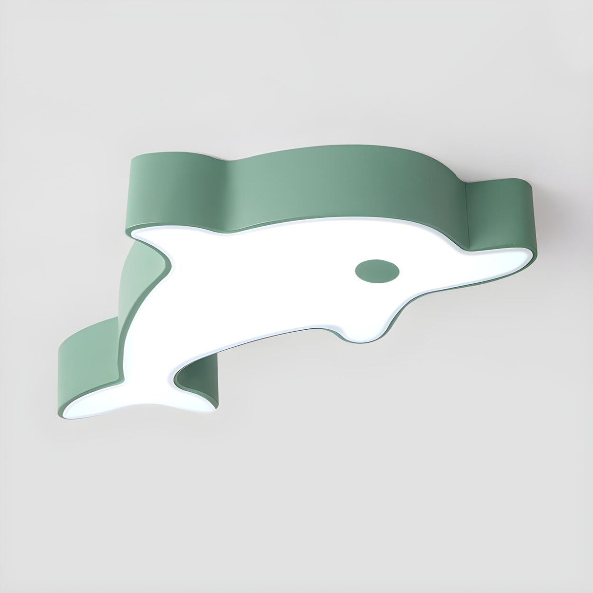 Child Room Green Dolphin LED Flush Mount Ceiling Light Image - 3