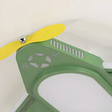 Child Room Large Green Airplane LED Flush Mount Light Image - 9