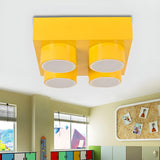 Child Room Large Red Building Blocks Flush Mount Light Image - 12