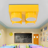 Child Room Large Red Building Blocks Flush Mount Light Image - 13