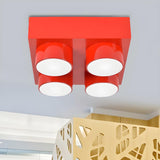 Child Room Large Red Building Blocks Flush Mount Light Image - 5