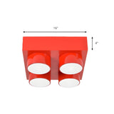 Child Room Large Red Building Blocks Flush Mount Light Image - 8