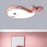 Child Room Lovely Pink Dolphin LED Flush Mount Light Image - 1