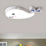 Child Room Lovely Pink Dolphin LED Flush Mount Light Image - 10