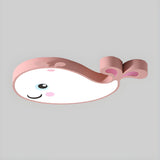 Child Room Lovely Pink Dolphin LED Flush Mount Light Image - 3