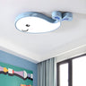 Child Room Lovely Pink Dolphin LED Flush Mount Light Image - 5