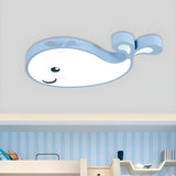 Child Room Lovely Pink Dolphin LED Flush Mount Light Image - 6