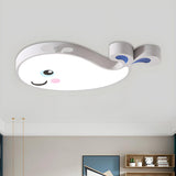 Child Room Lovely Pink Dolphin LED Flush Mount Light Image - 9