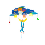 Child Room Night Sky Hanging Monkey Flush Mount Light Image - 3