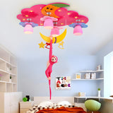 Child Room Night Sky Hanging Monkey Flush Mount Light Image - 5