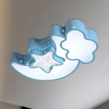 Child Room Pink Moon Star Cloud LED Flush Mount Light Image - 10