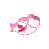 Child Room Pink Moon Star Cloud LED Flush Mount Light Image - 15