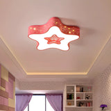 Child Room Pink Star Small Flush Mount Ceiling Light Image - 1