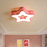 Child Room Pink Star Small Flush Mount Ceiling Light Image - 12