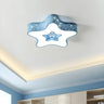 Child Room Pink Star Small Flush Mount Ceiling Light Image - 13