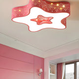 Child Room Pink Star Small Flush Mount Ceiling Light Image - 15