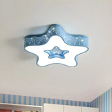 Child Room Pink Star Small Flush Mount Ceiling Light Image - 3