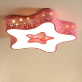 Child Room Pink Star Small Flush Mount Ceiling Light Image - 4